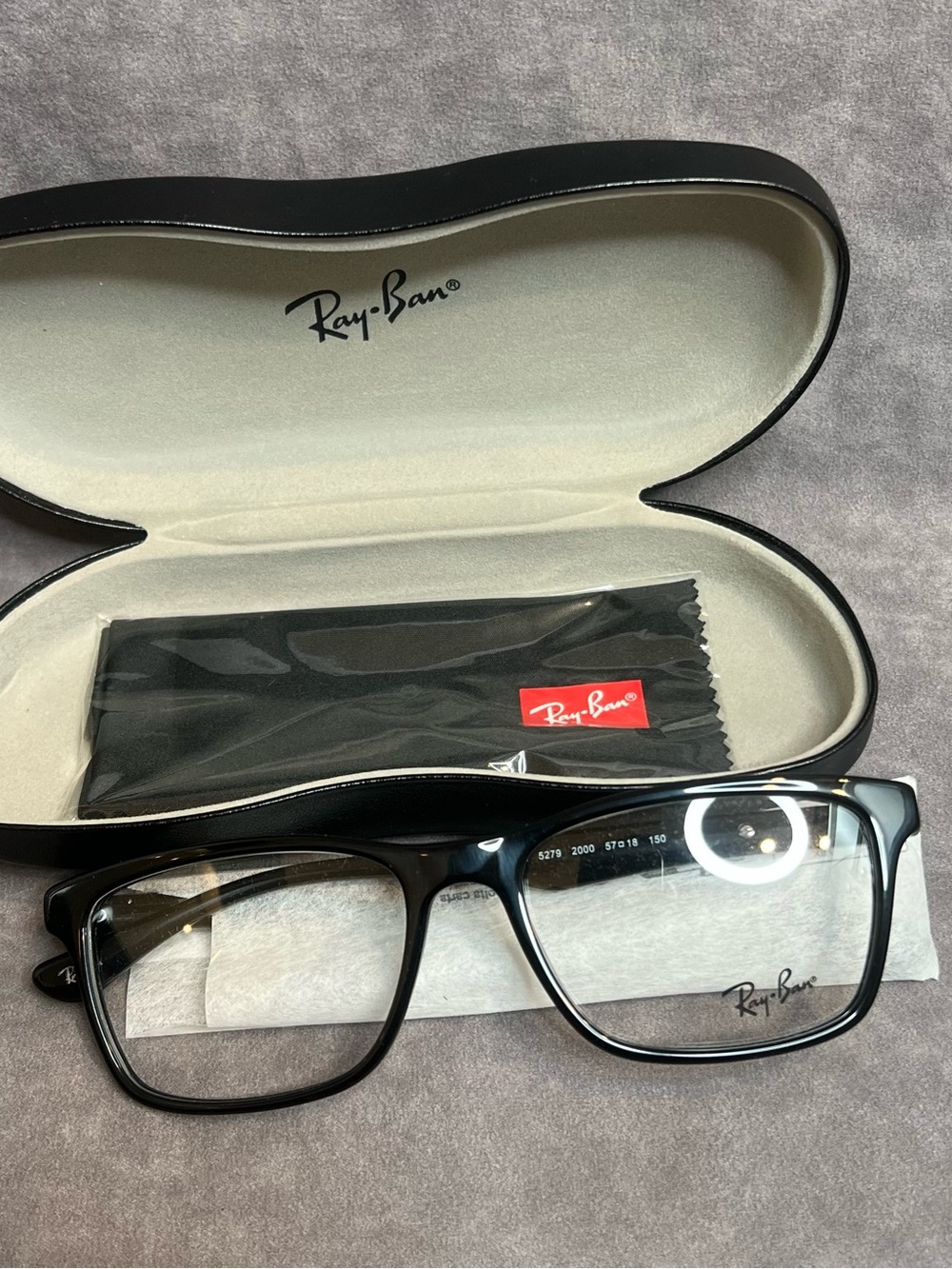 Ray-Ban Men's Black Rectangular Prescription Glasses